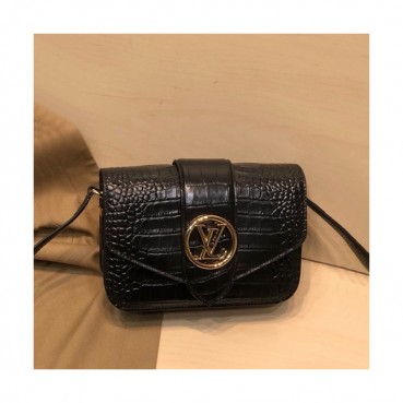 Louis Vuitton 2020 Pont 9 Leather Shoulder Cross Bag,23cm - 루이비통 2020 퐁 9 레더 숄더 크로스백 M98095,LOUB2230,23cm,블랙