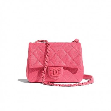 Chanel 2020 Leather Chain Shoulder Cross Bag,19CM - 샤넬 2020 여성용 레더 체인 숄더 크로스백,CHAB1536,19CM,핑크