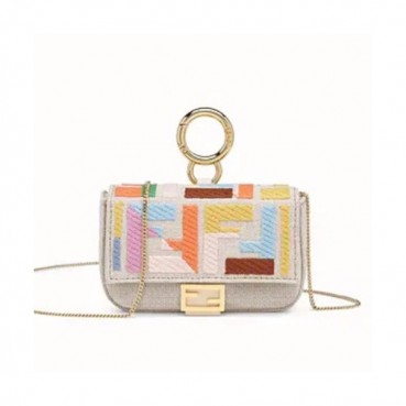 Fendi 2020 Nano Baguette Chain Cross Bag, 10.5cm - 펜디 2020 나노 바게트 체인 크로스백,FENB0537,10.5cm,베이지