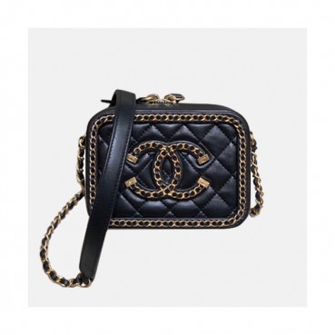 Chanel 2020 Leather Chain Shoulder Cross Bag,14.5CM - 샤넬 2020 레더 체인 숄더 크로스백,CHAB1495,18CM,블랙