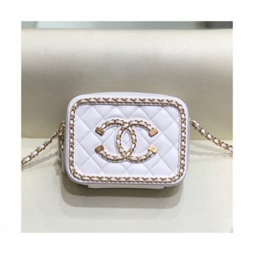 Chanel 2020 Leather Chain Shoulder Cross Bag,14.5CM - 샤넬 2020 레더 체인 숄더 크로스백,CHAB1494,14.5CM,화이트