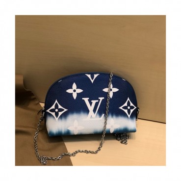Louis Vuitton 2020 Monogram PVC Pouch Chain Shoulder Cross Bag ,22cm - 루이비통 2020 모노그램 PVC 파우치 체인 숄더 크로스백 M69139,LOUB2115,22cm,블루