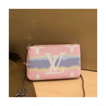 Louis Vuitton 2020 Pochette Double Zip Chain Shoulder Cross Bag,20cm - 루이비통 2020 포쉐트 더블 집 체인 숄더 크로스백 M69124,LOUB2111,20cm,핑크