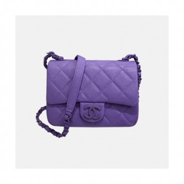 Chanel 2020 Leather Chain Shoulder Cross Bag,19CM - 샤넬 2020 여성용 레더 체인 숄더 크로스백,CHAB1480,19CM,퍼플