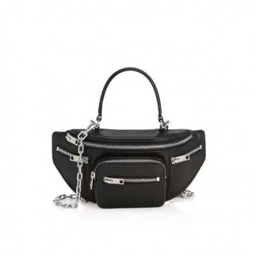Alexander Wang 2020 Leather Tote Shoulder Cross Bag,25cm - 알렉산더왕 2020 레더 여성용 토트 숄더 크로스백 AWB0049,25cm,블랙