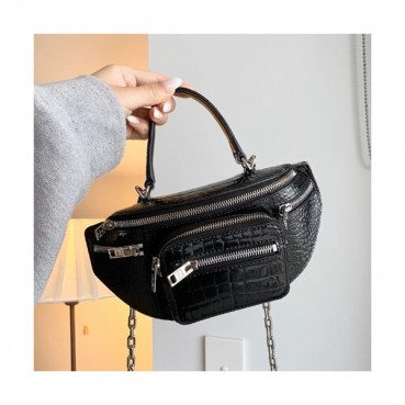 Alexander Wang 2020 Leather Tote Shoulder Cross Bag,25cm - 알렉산더왕 2020 레더 여성용 토트 숄더 크로스백 AWB0048,25cm,블랙