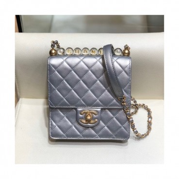 Chanel 2020 Leather Chain Shoulder Cross Bag,18CM - 샤넬 2020 레더 체인 숄더 크로스백 CHAB1471,18CM,실버