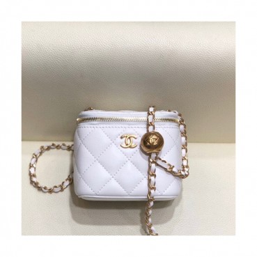 Chanel 2020 Leather Chain Shoulder Cross Bag,11CM - 샤넬 2020 여성용 레더 체인 숄더 크로스백,CHAB1459,11CM,화이트