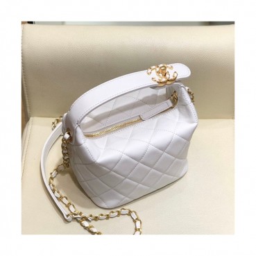 Chanel 2020 Leather Chain Tote Shoulder Cross Bag,15CM - 샤넬 2020 여성용 레더 체인 토트 숄더 크로스백,CHAB1446,15CM,화이트
