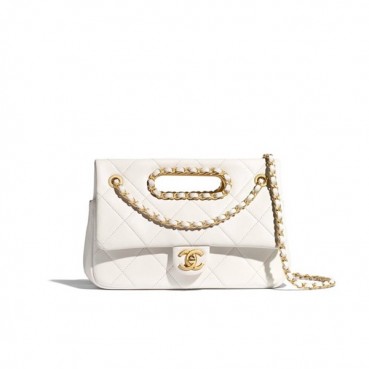 Chanel 2020 Leather Chain Shoulder Cross Bag,26CM - 샤넬 2020 여성용 레더 체인 숄더 크로스백,CHAB1442,26CM,화이트