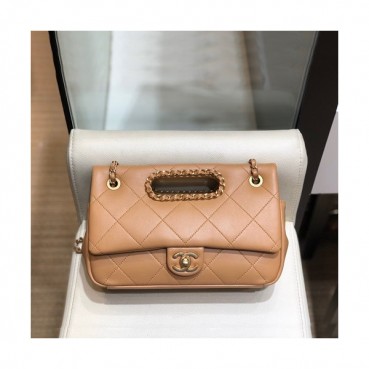Chanel 2020 Leather Chain Shoulder Cross Bag,26CM - 샤넬 2020 여성용 레더 체인 숄더 크로스백,CHAB1440,26CM,베이지카멜
