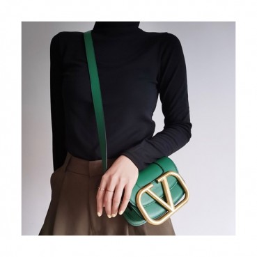 Valentino 2020 Leather Garavani Shoudler Cross Bag,18CM - 발렌티노 2020 가라바니 숄더 크로스백,VTB0982,18CM,그린