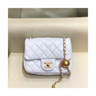 Chanel 2020 Leather Chain Cross Bag,18CM - 샤넬 2020 레더 체인 크로스백,CHAB1423,18CM,화이트