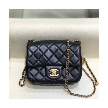 Chanel 2020 Leather Chain Cross Bag,18CM - 샤넬 2020 레더 체인 크로스백,CHAB1420,18CM,블랙