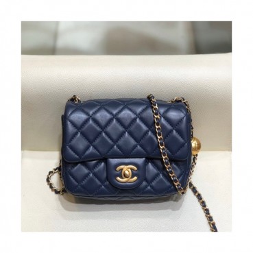 Chanel 2020 Leather Chain Cross Bag,18CM - 샤넬 2020 레더 체인 크로스백,CHAB1418,18CM,네이비
