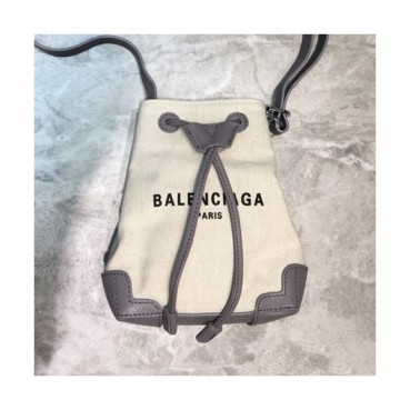 Balenciaga 2020 Canvas & Leather Bucket Shoulder Cross Bag,19CM - 발렌시아가 2020 캔버스&레더 버킷 숄더 크로스백,BGB0557,19CM,베이지