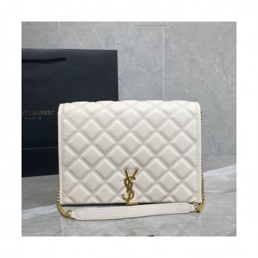 Saint Laurent 2020 Becky Chain Shoulder Cross Bag,26CM - 입생로랑 2020 비키 체인 숄더 크로스백,579607,SLB0536, 26CM,화이트