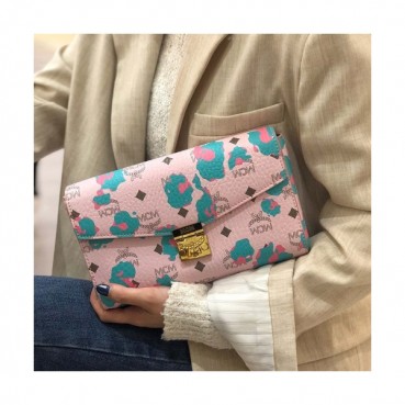 MCM 2020 Ladies Chain Shoulder Cross Bag / Clutch Bag,24cm - 엠씨엠 2020 여성용 체인 숄더 크로스백 / 클러치백 MCMB0420,24cm,핑크