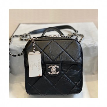 Chanel 2019 Leather Chain Tote Shoulder Cross Bag,17CM - 샤넬 2019 여성용 레더 체인 토트 숄더 크로스백,CHAB1401,17CM,블랙