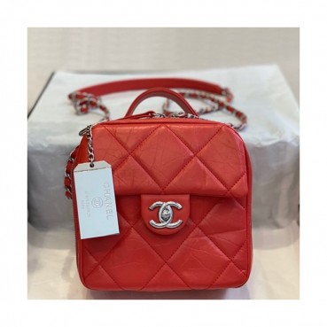 Chanel 2019 Leather Chain Tote Shoulder Cross Bag,17CM - 샤넬 2019 여성용 레더 체인 토트 숄더 크로스백,CHAB1400,17CM,레드
