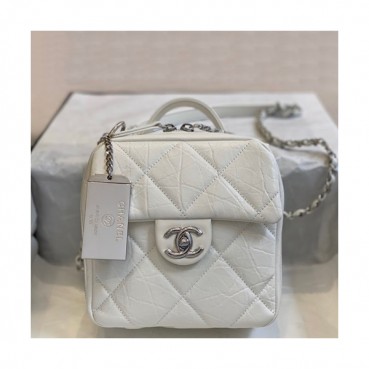 Chanel 2019 Leather Chain Tote Shoulder Cross Bag,17CM - 샤넬 2019 여성용 레더 체인 토트 숄더 크로스백,CHAB1399,17CM,화이트
