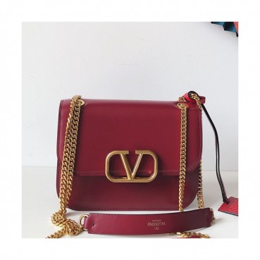 Valentino 2019 Leather Garavani Vsling Shoudler Cross Bag,21CM - 발렌티노 2019 레더 가라바니 브이슬링 숄더 크로스백,VTB0932,21CM,와인