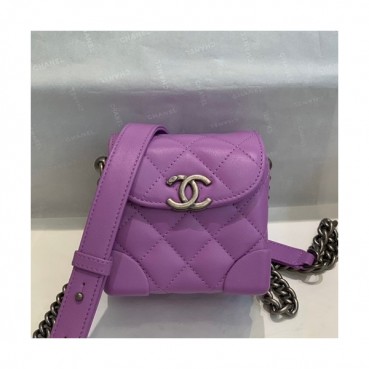 Chanel 2019 Leather Chain Shoulder Cross Bag,11CM - 샤넬 2019 여성용 레더 체인 숄더 크로스백,CHAB1395,11CM,퍼플