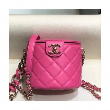 Chanel 2019 Leather Chain Shoulder Cross Bag,15CM - 샤넬 2019 여성용 레더 체인 숄더 크로스백,CHAB1392,15CM,핑크