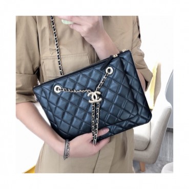 Chanel 2019 Leather Chain Shoulder Cross Bag / Clutch Bag,27.5CM - 샤넬 2019 여성용 레더 체인 숄더 크로스백,CHAB1381,27.5CM,블랙