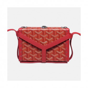 Goyard 2019 PVC & Leather Shoulder Cross Bag,17cm - 고야드 2019 PVC & 레더 여성용 숄더 크로스백,GYB0217,17cm,레드