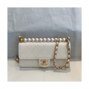 Chanel 2019 Leather Chain Shoulder Cross Bag,19CM - 샤넬 2019 여성용 레더 체인 숄더 크로스백,CHAB1357,19CM,화이트