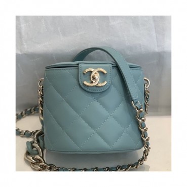Chanel 2019 Leather Chain Shoulder Cross Bag,15CM - 샤넬 2019 여성용 레더 체인 숄더 크로스백,CHAB1351,15CM,스카이블루