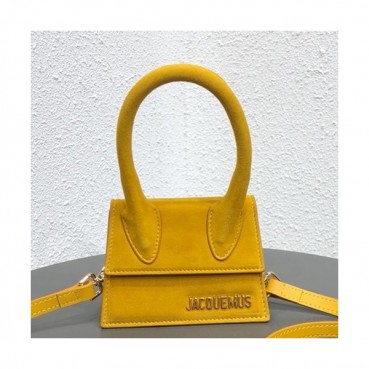 Jacquemus 2019 Suede Mini Tote Shoulder Cross Bag ,12cm - 자크뮈스 2019 스웨이드 여성용 미니 토트 숄더 크로스백 JACB0015,12cm,옐로우