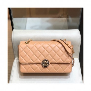 Chanel 2019 Women Large Chain Shoulder Cross Bag,23cm - 샤넬 2019 여성용 라지 체인 숄더 크로스백 CHAB1299, 23cm,핑크