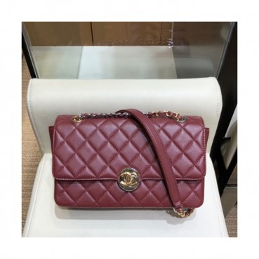 Chanel 2019 Women Large Chain Shoulder Cross Bag,23cm - 샤넬 2019 여성용 라지 체인 숄더 크로스백 CHAB1298, 23cm,와인