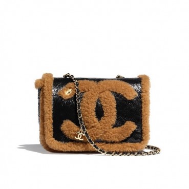Chanel 2019 Women Chain Shoulder Cross Bag,18cm - 샤넬 2019 여성용 체인 숄더 크로스백 CHAB1283, 18cm,블랙+브라운