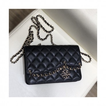Chanel 2019 WOC Chain Cross Bag,19CM - 샤넬 2019 WOC 체인 크로스백,CHAB1235,19CM,블랙