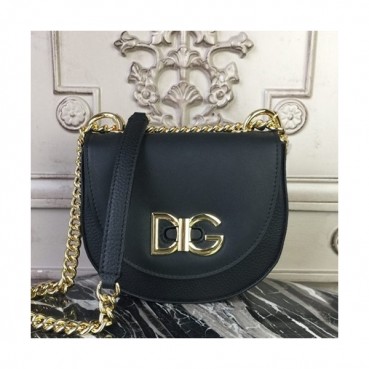 Dolce&Gabbana 2019 Leather Shoulder Cross Bag ,18.5CM - 돌체 앤 가바나 2019 레더 여성용 숄더 크로스백 DGB00144,18.5cm,블랙