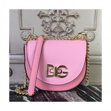 Dolce&Gabbana 2019 Leather Shoulder Cross Bag ,18.5CM - 돌체 앤 가바나 2019 레더 여성용 숄더 크로스백 DGB00145,18.5cm,핑크