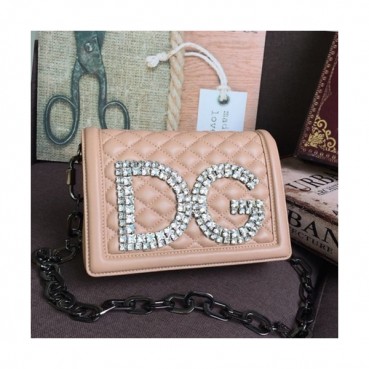 Dolce&Gabbana 2019 Leather Chain Cross Bag ,21CM - 돌체 앤 가바나 2019 레더 여성용 체인 크로스백 DGB0071,21cm,연핑크