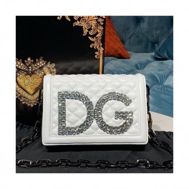 Dolce&Gabbana 2019 Leather Chain Cross Bag ,21CM - 돌체 앤 가바나 2019 레더 여성용 체인 크로스백 DGB0072,21cm,화이트