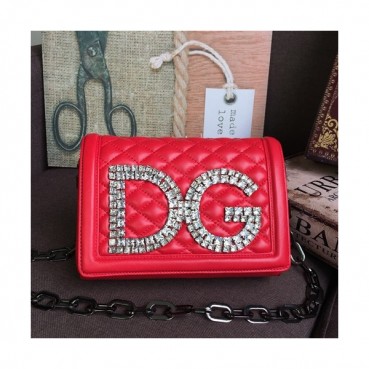 Dolce&Gabbana 2019 Leather Chain Cross Bag ,21CM - 돌체 앤 가바나 2019 레더 여성용 체인 크로스백 DGB0070,21cm,레드