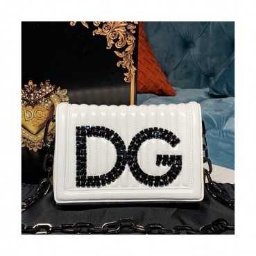 Dolce&Gabbana 2019 Leather Chain Cross Bag ,21CM - 돌체 앤 가바나 2019 레더 여성용 체인 크로스백 DGB0068,21cm,화이트
