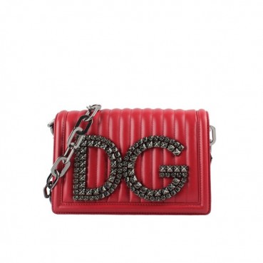 Dolce&Gabbana 2019 Leather Chain Cross Bag ,21CM - 돌체 앤 가바나 2019 레더 여성용 체인 크로스백 DGB0066,21cm,레드