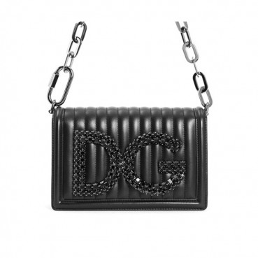 Dolce&Gabbana 2019 Leather Chain Cross Bag ,21CM - 돌체 앤 가바나 2019 레더 여성용 체인 크로스백 DGB0065,21cm,블랙
