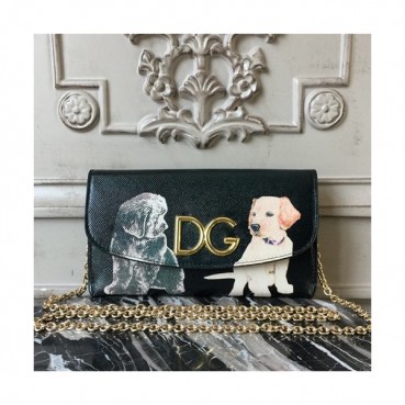 Dolce&Gabbana 2019 Leather Clutch Bag / Cross Bag ,22CM - 돌체 앤 가바나 2019 레더 여성용 클러치백 / 크로스백 DGB0054,22cm,블랙