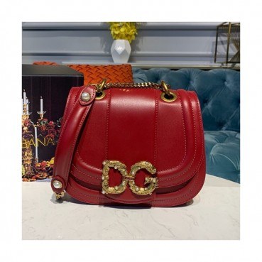 Dolce&Gabbana 2019 Leather Shoulder Cross Bag ,22.5CM - 돌체 앤 가바나 2019 레더 여성용 숄더 크로스백 DGB0027,22.5cm,다크레드