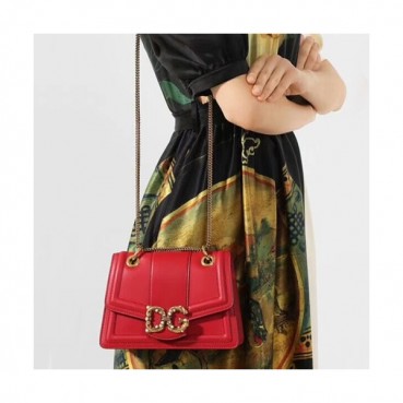 Dolce&Gabbana 2019 Leather Shoulder Cross Bag ,23CM - 돌체 앤 가바나 2019 레더 여성용 숄더 크로스백 DGB0022 ,23cm,레드