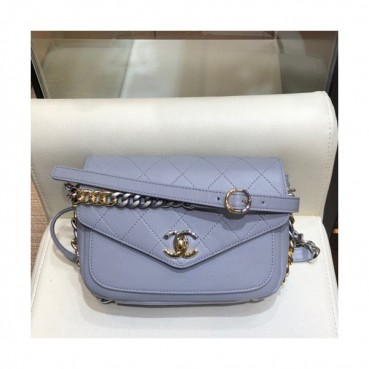 Chanel 2019 Leather Women Chain Shoulder Cross Bag,19CM - 샤넬 2019 레더 여성용 체인 숄더 크로스백,CHAB1222,19CM,그레이