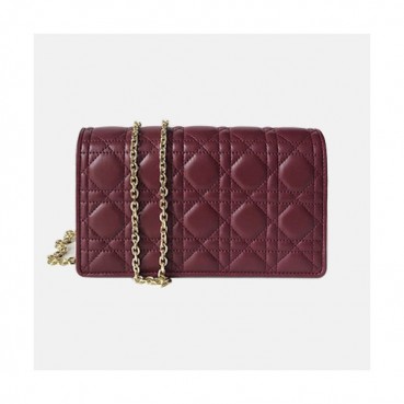 Dior 2019 Chain Shoulder Cross Bag,22CM - 디올 2019 여성용 체인 숄더 크로스백  DIOB0421,22CM,와인